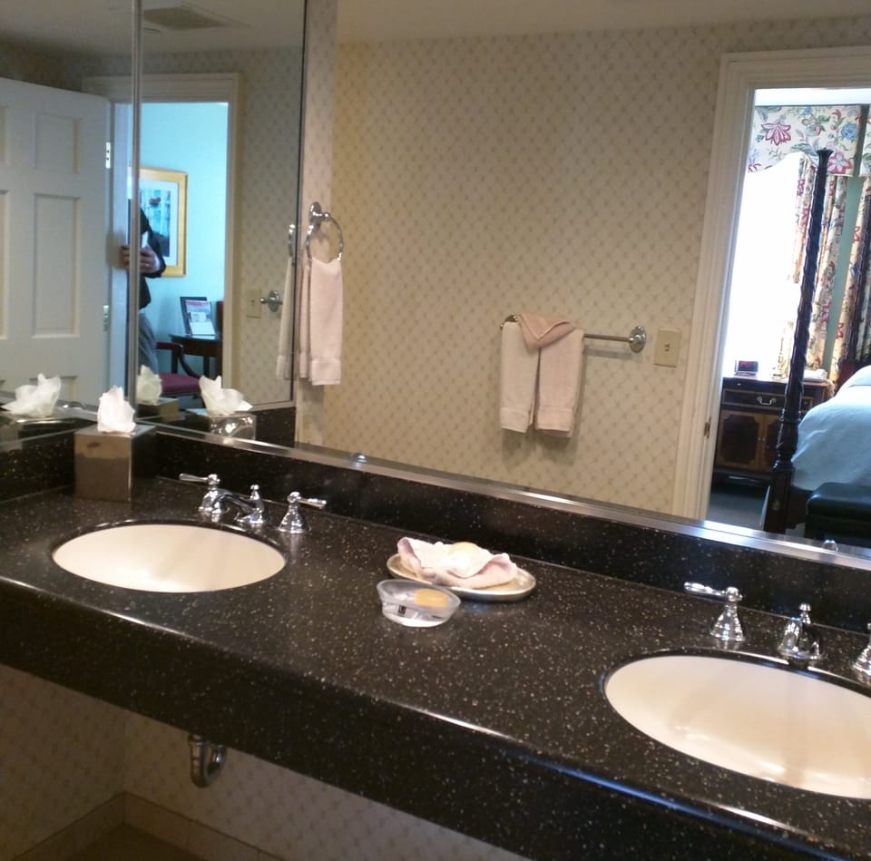 Premium Room, 2 Queen Beds | Bathroom | Combined shower/tub, designer toiletries, hair dryer, bathrobes