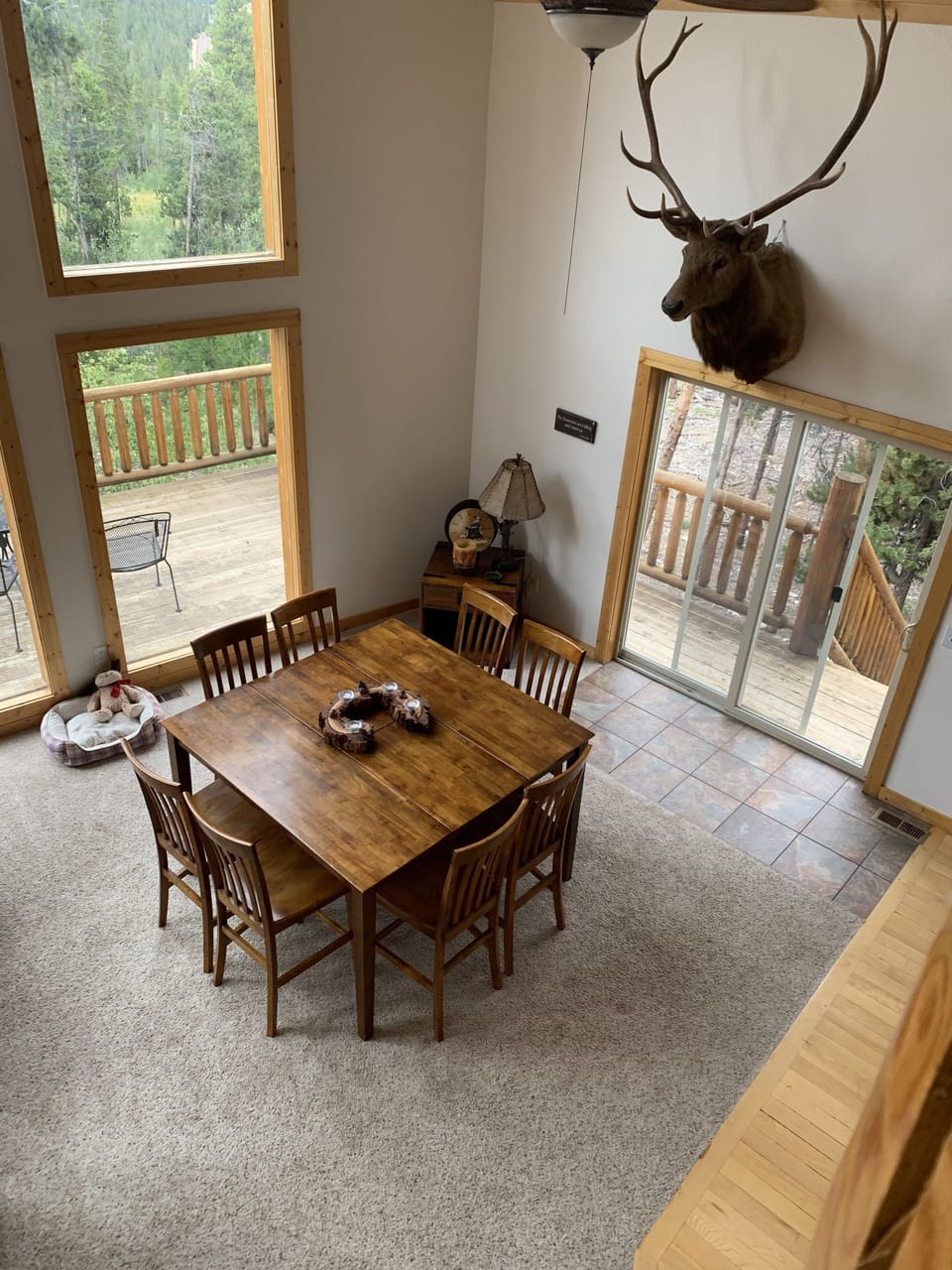 View of dining table from 3rd floor