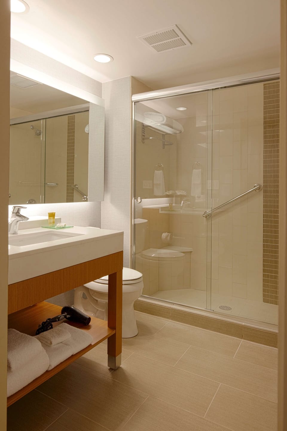 Free toiletries, hair dryer, towels