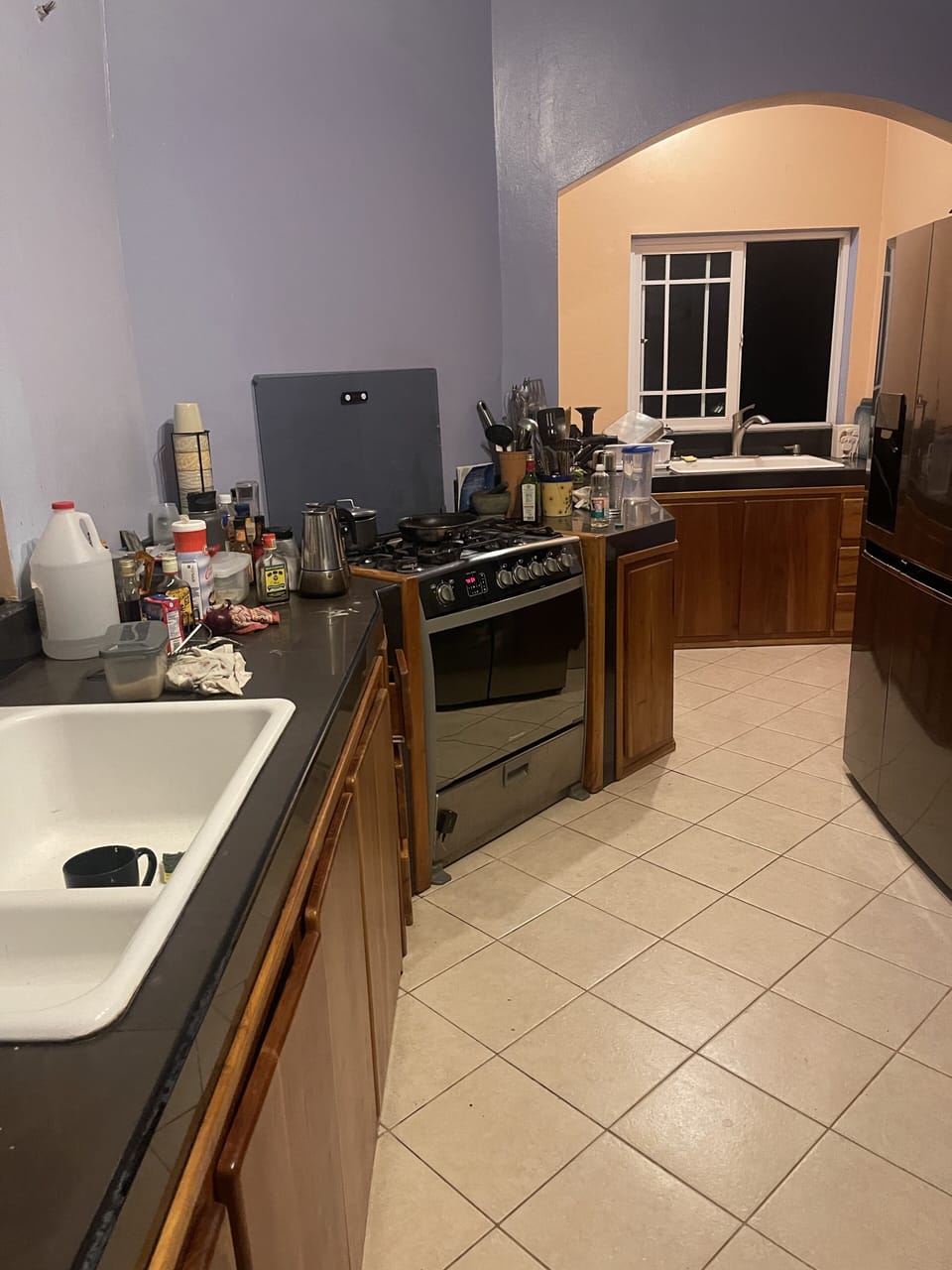 Shared fridge, blender, cookware/dishes/utensils, freezer
