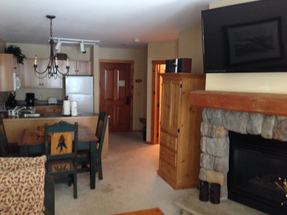 Just added, 47' LED flatscreen TV. Can be viewed from kitchen or family room.
