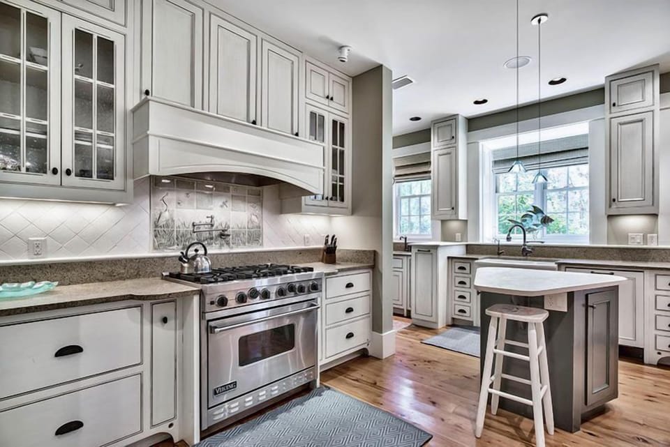 Beautiful kitchen with custom cabinets and high-end appliances