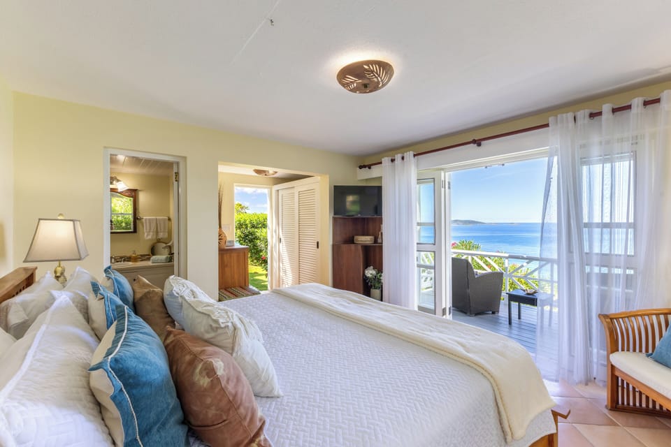 BEDROOM 3: Downstairs in the 2nd building with ensuite bathroom & private porch