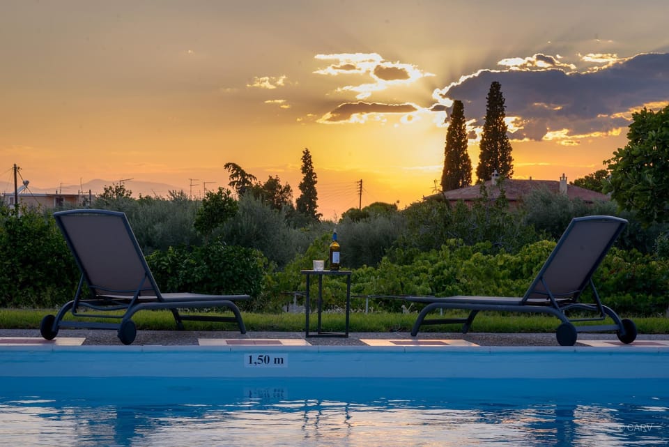 Sunset from swimming pool