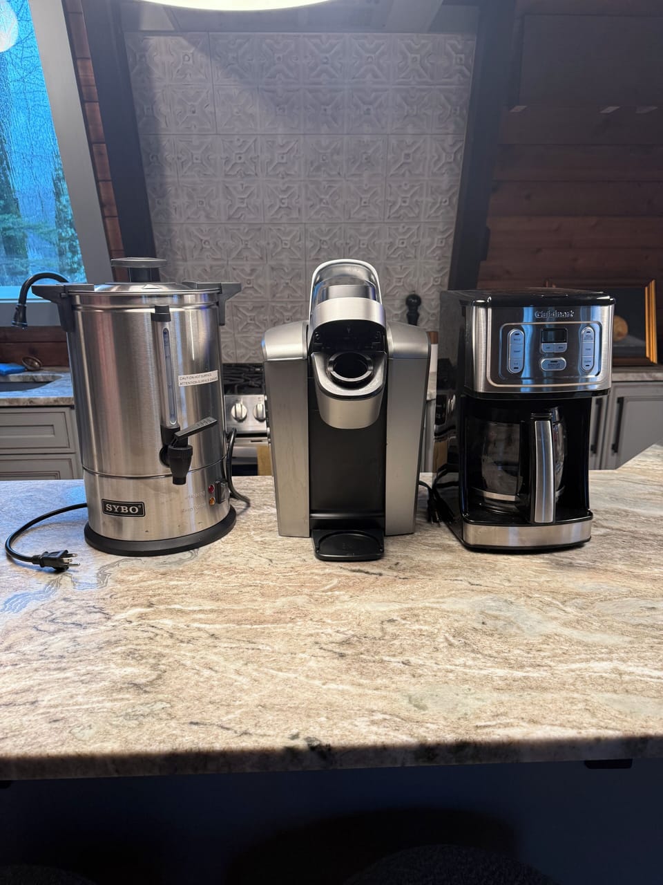 3 different styles of coffee pot. No filters needed