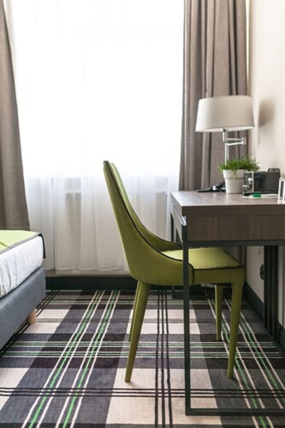 Basic Double or Twin Room | Desk, laptop workspace, blackout drapes, iron/ironing board