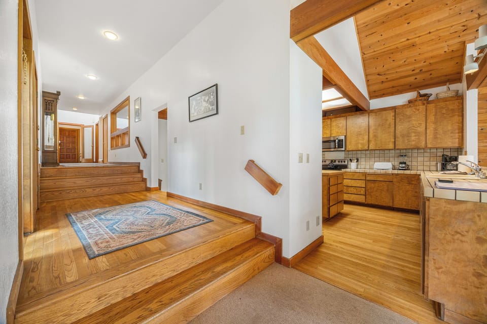 Alternate view of the hall and kitchen area