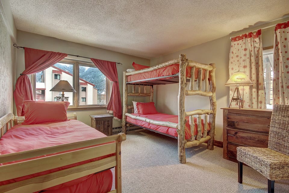 3 twin beds in the bunk room.