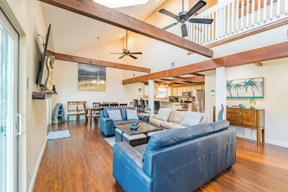 Gather, relax, and make memories in this spacious and cozy great room. Upper level.