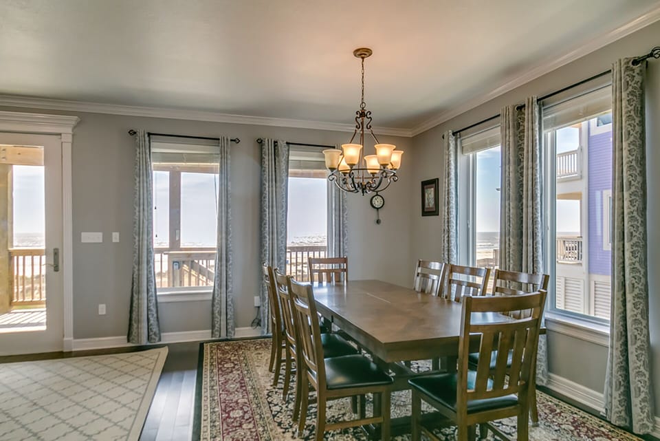 Beach views from every room in the house, have breakfast and watch the beach.