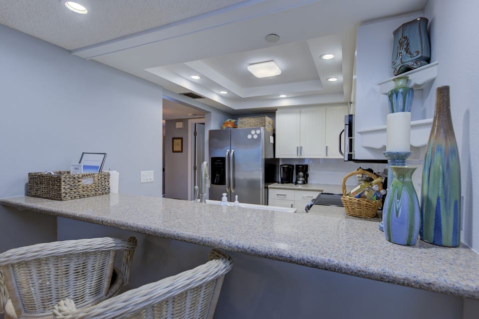 View of the kitchen.