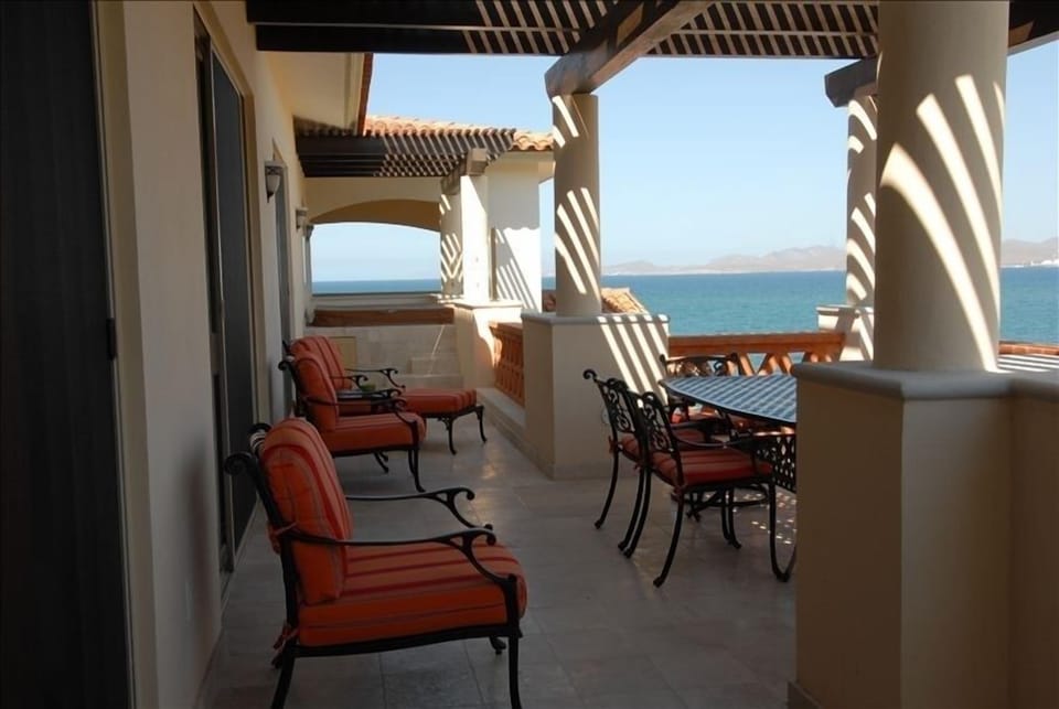 Terrace from BBQ facing hot tub & Master BR terrace