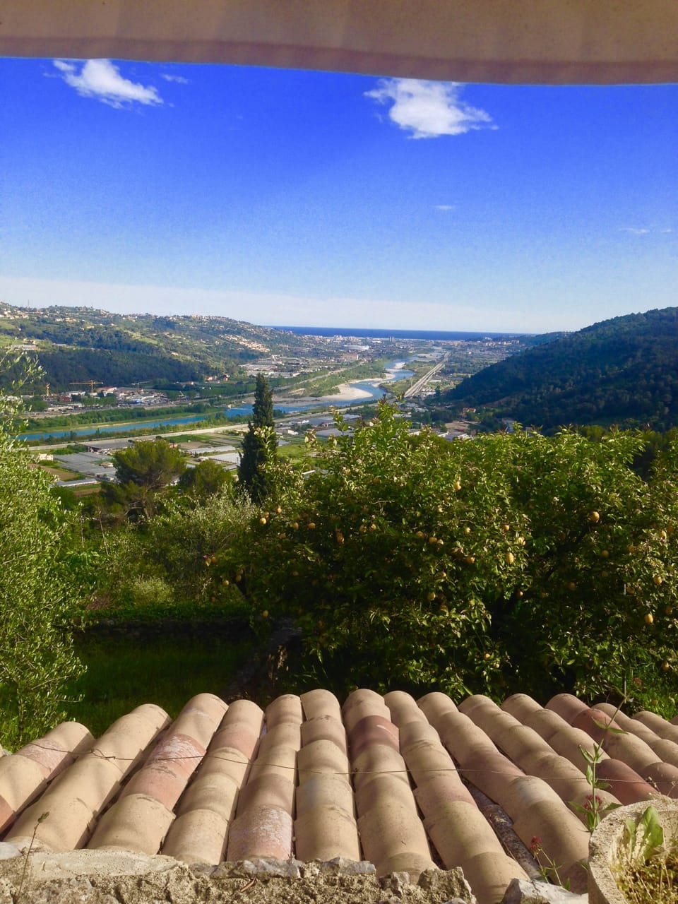 Views down the Var Valley to the sea