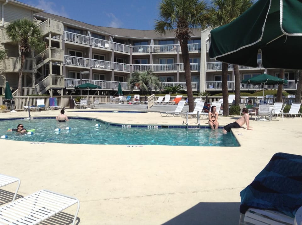 Pool area for private complex .