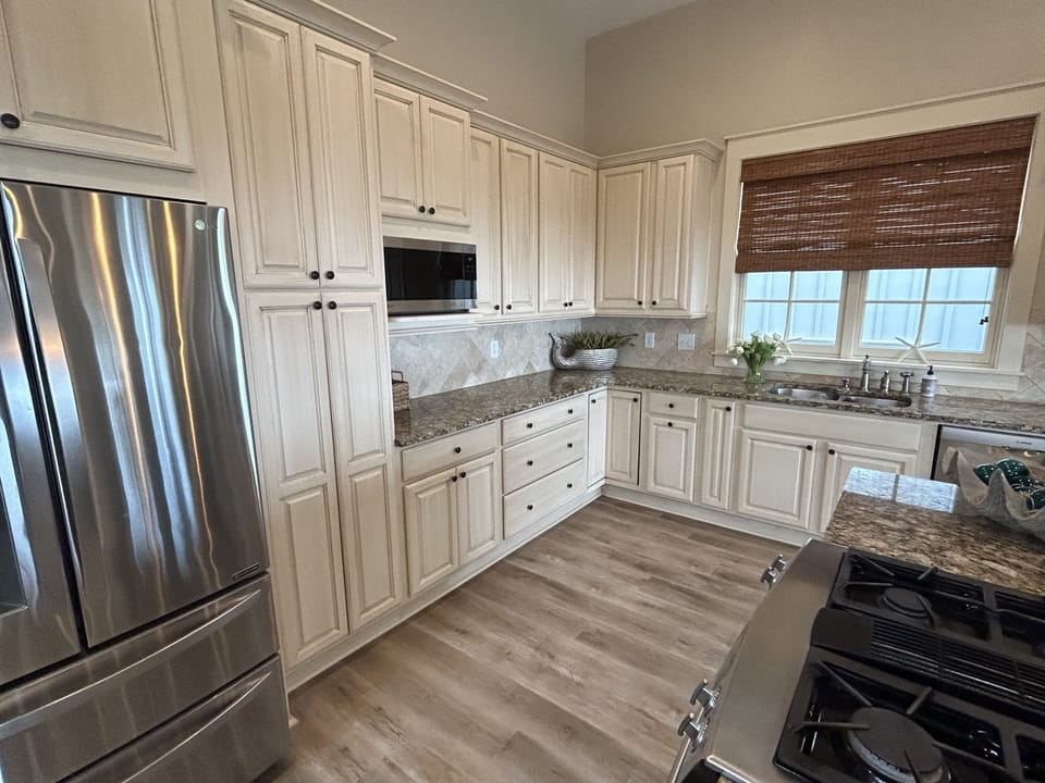 Kitchen with stainless steel appliances