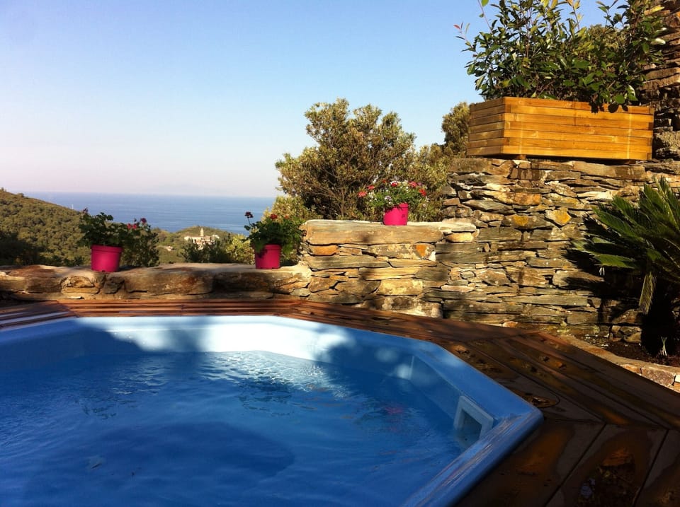 Outdoor spa tub