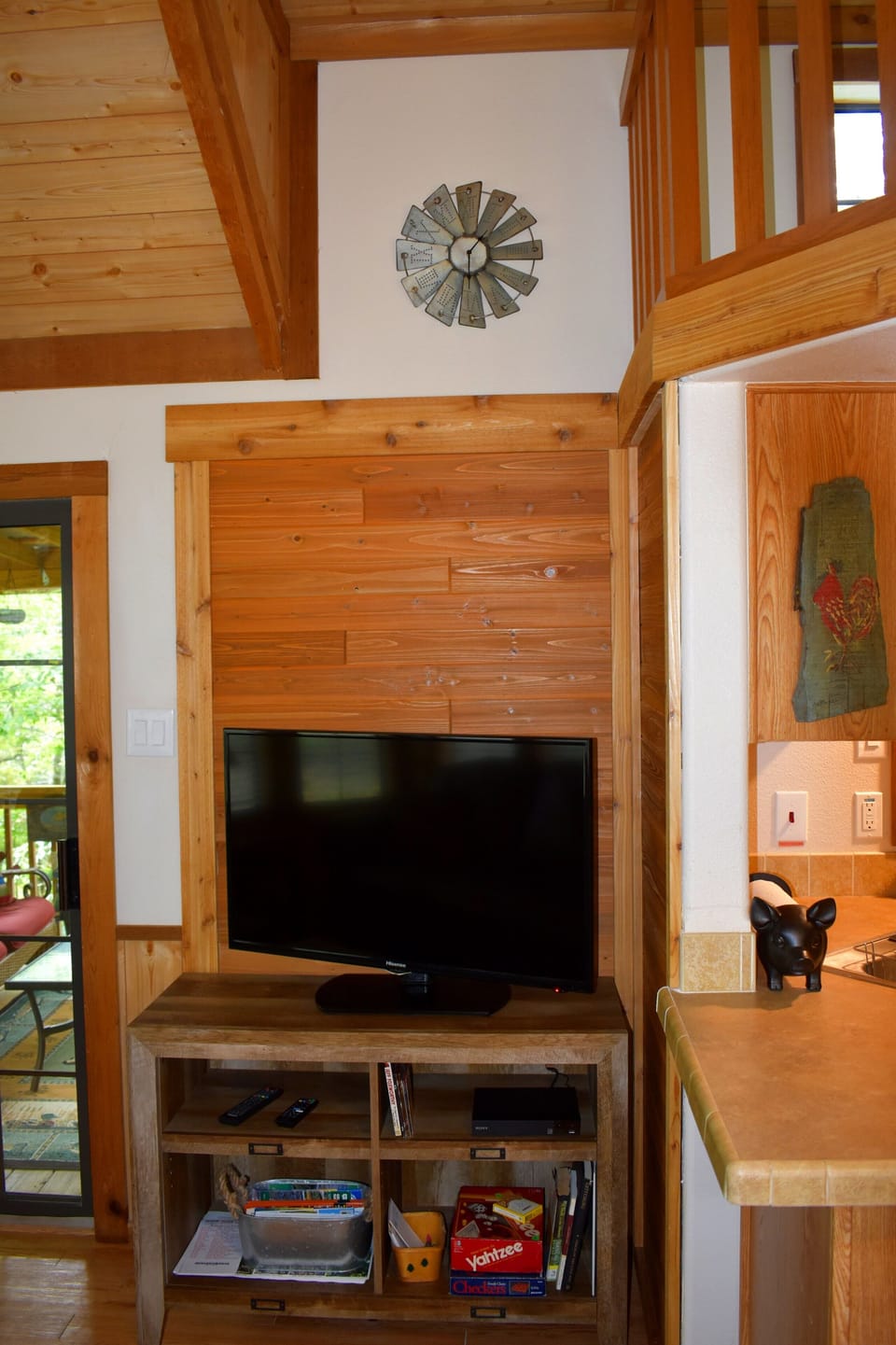 Media center in living area.