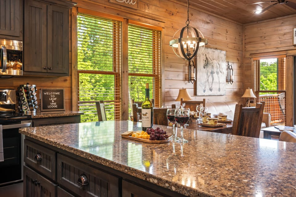 Kitchen is ready for entertaining.
