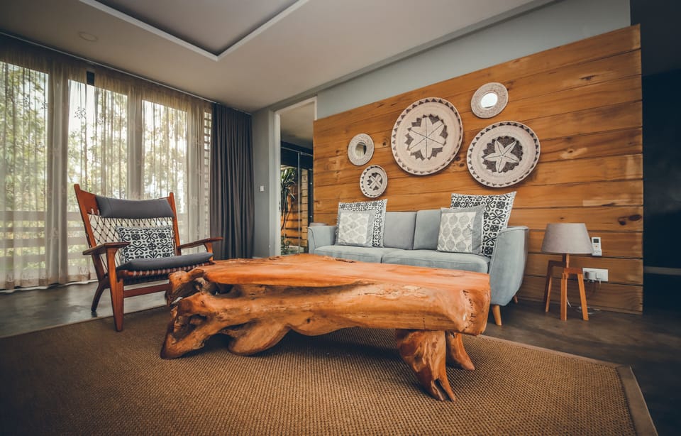 Junior Chalet, Ocean View | Living area | 32-inch LCD TV with satellite channels, TV