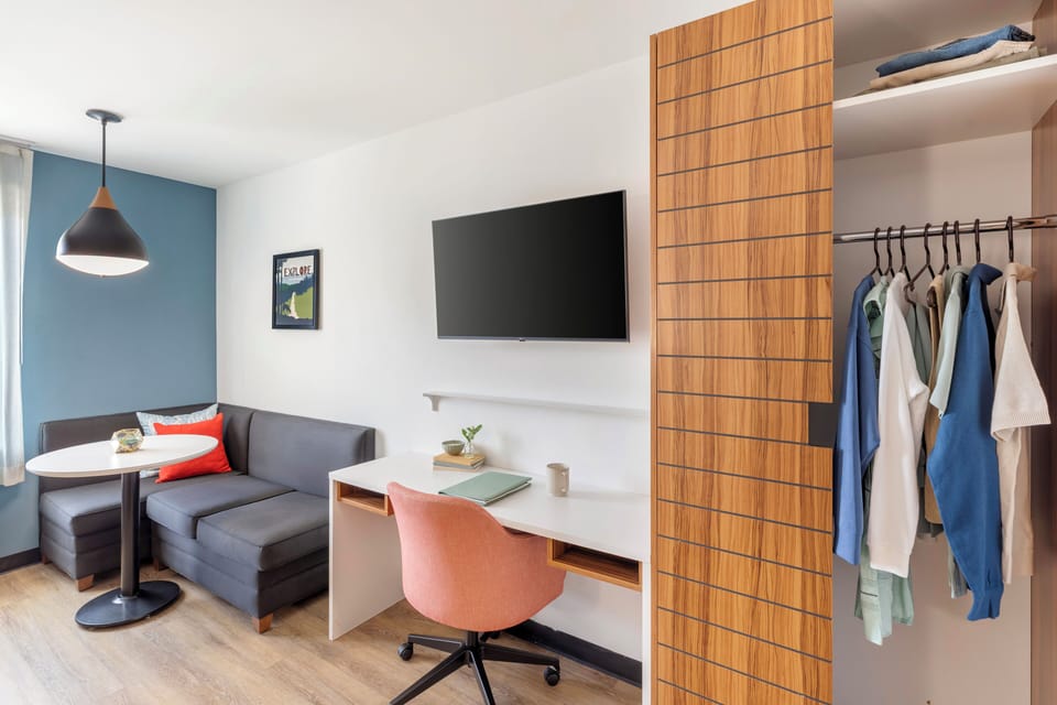 Studio Suite, 2 Queen Beds, Non Smoking, Kitchen | Living area | 43-inch flat-screen TV with cable channels, TV