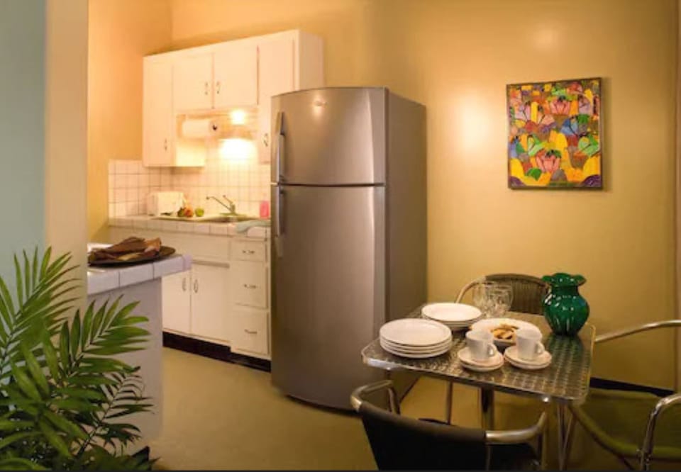 Fridge, shared microwave