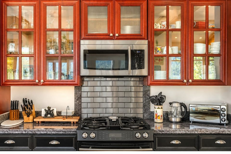 Full kitchen includes microwave, dishwasher and all of the necessary items needed for meal prep.