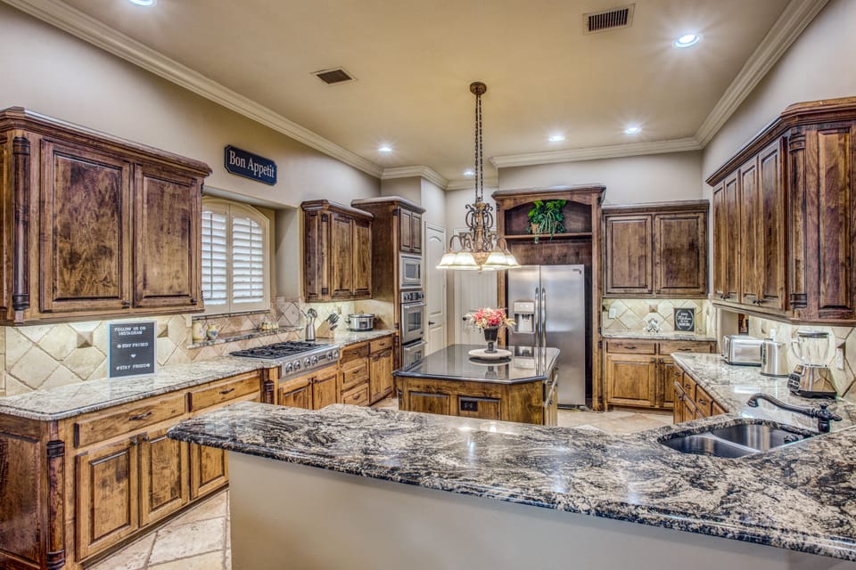 The kitchen is a chef's dream that's set up perfectly for exquisite meals