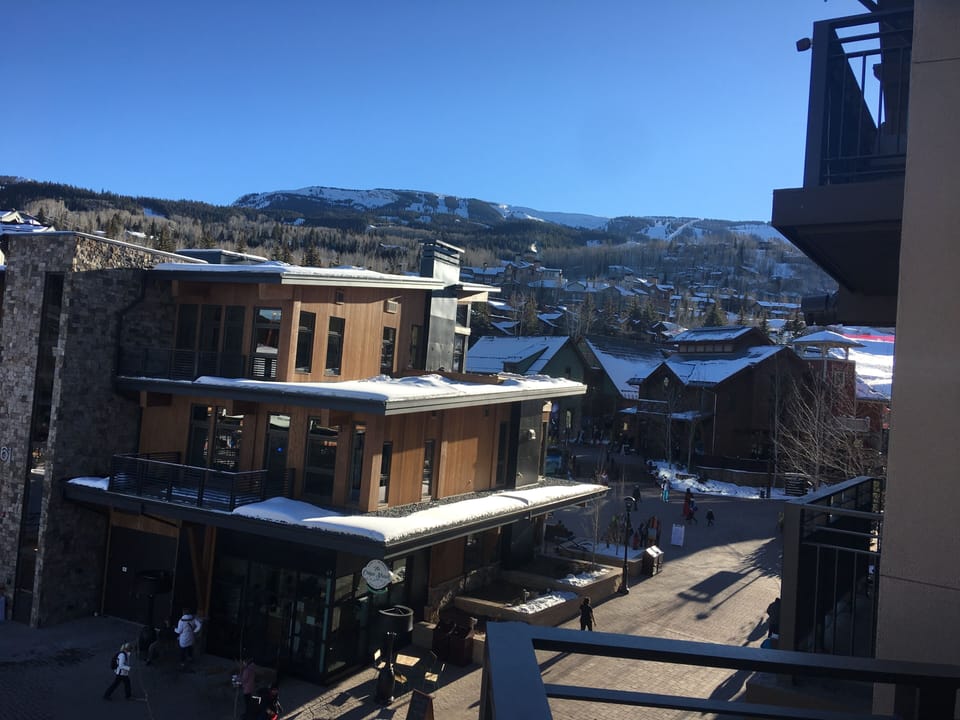 view from balcony of ski area panorama above