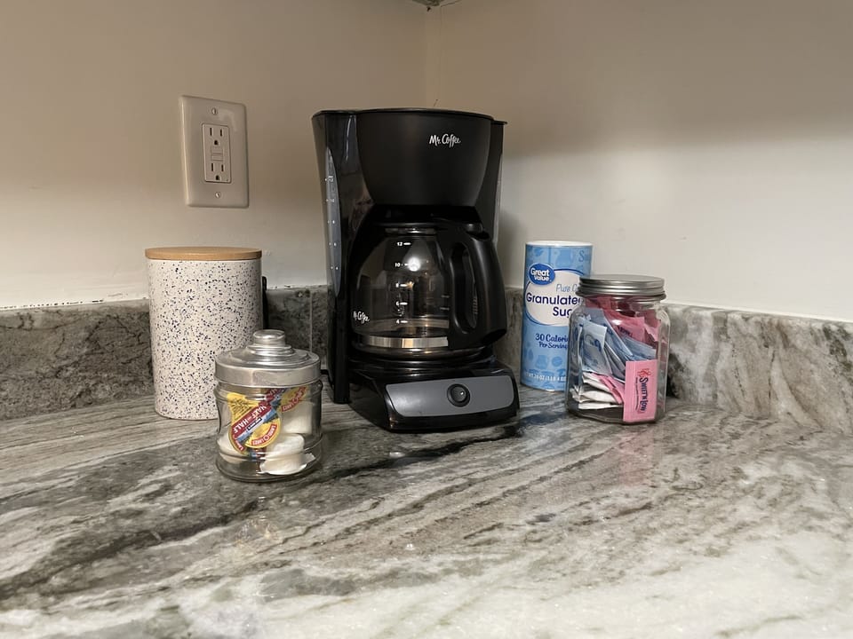 Enjoy a hot pot of coffee in the morning.