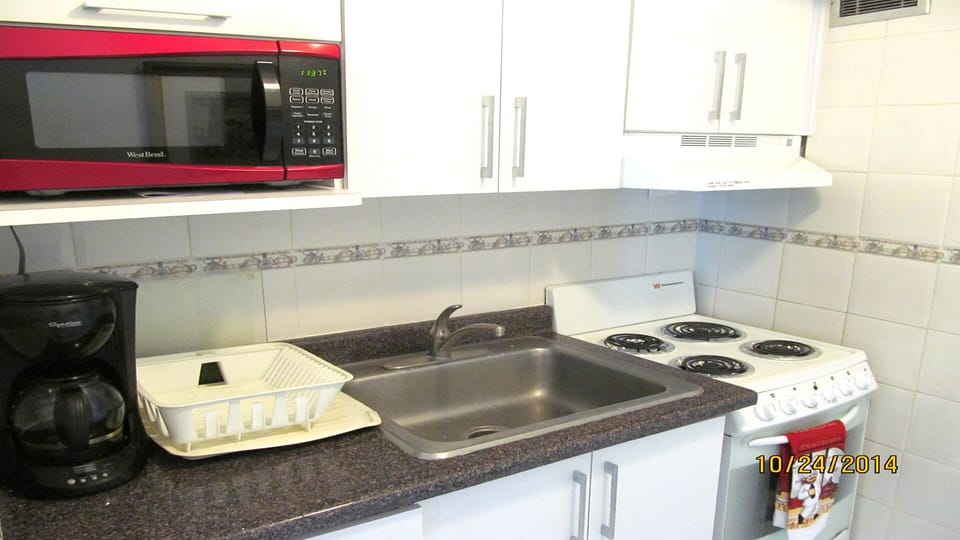 Newly Renovated Equipped Kitchen- Large Frig, Stove & Oven, & Microwave.