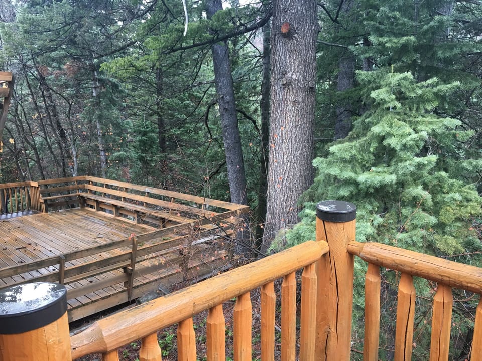View from upper deck to lower deck