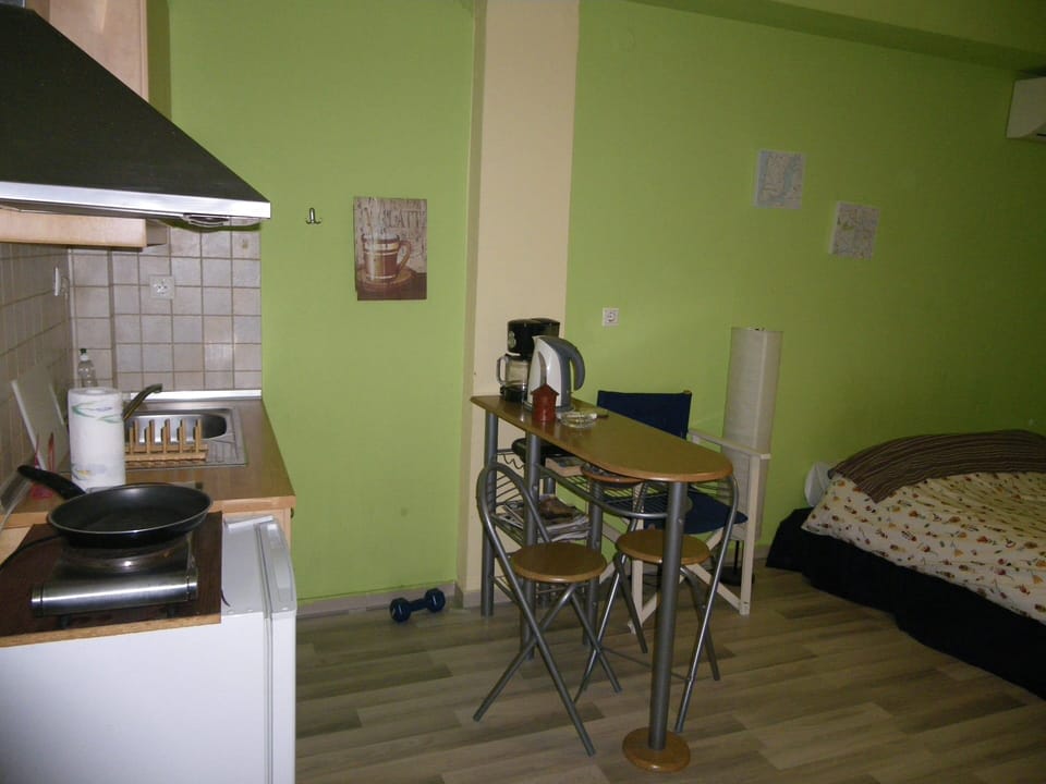 Angle of the kitchenette with some of the domestic appliances