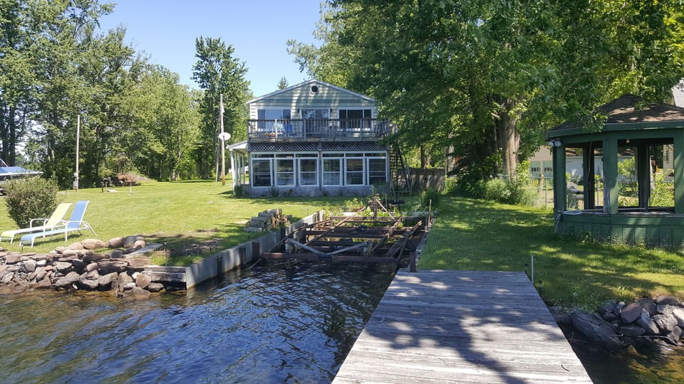 Dock great for boats and swimming.  Deap and no wake zone.