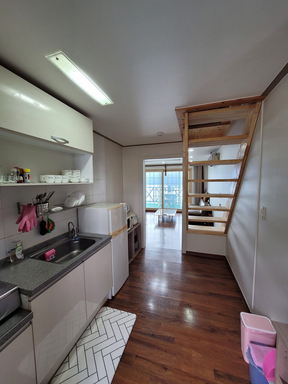 Family Duplex | Living area | 46-inch LED TV with cable channels, TV, heated floors
