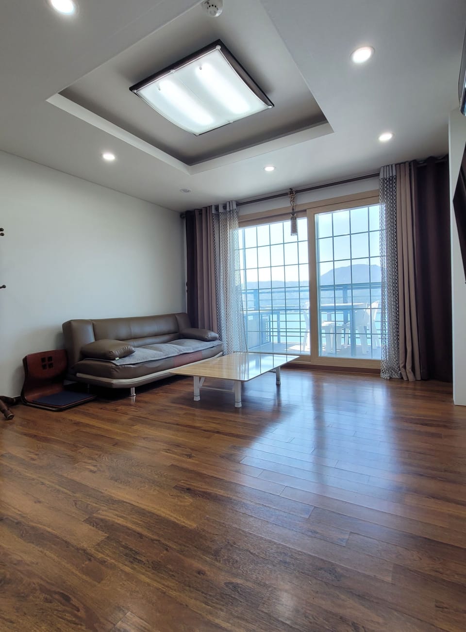 Family Duplex | Living area | 46-inch LED TV with cable channels, TV, heated floors