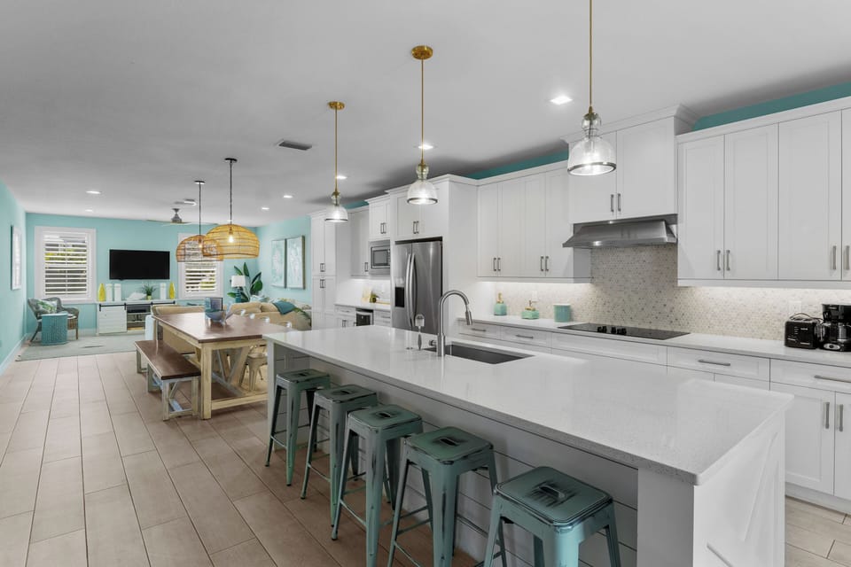 Large kitchen island with seating