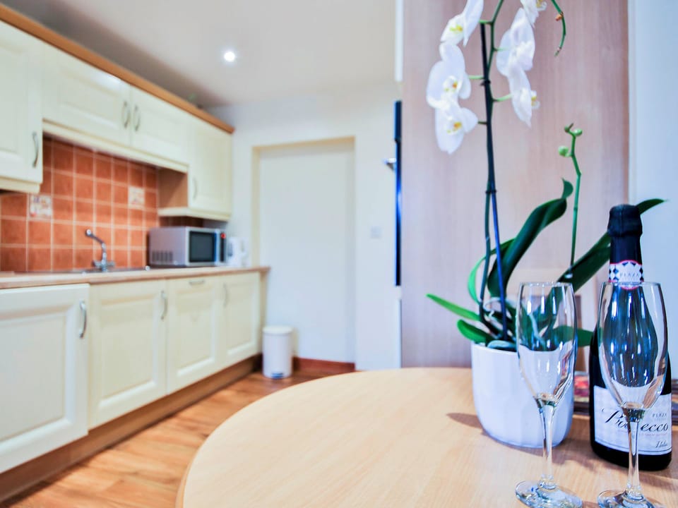 Compact dining area adjacent to the well equipped fitted kitchen | Horseshoe Cottage, Sawley, near Clitheroe