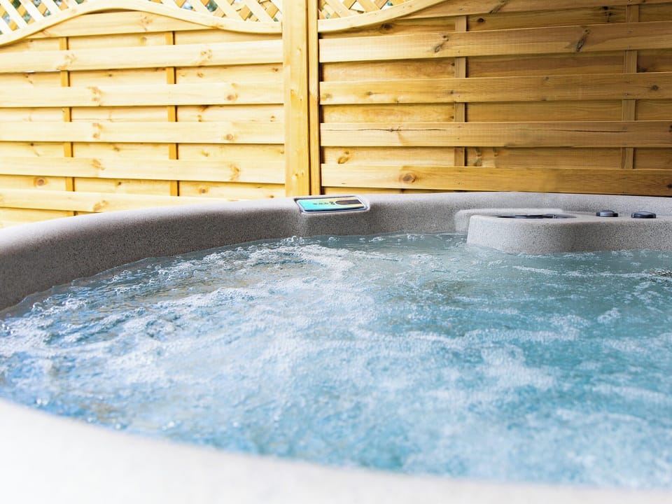 Relaxing hot tub | Luckington Stables, Newbury, near Frome
