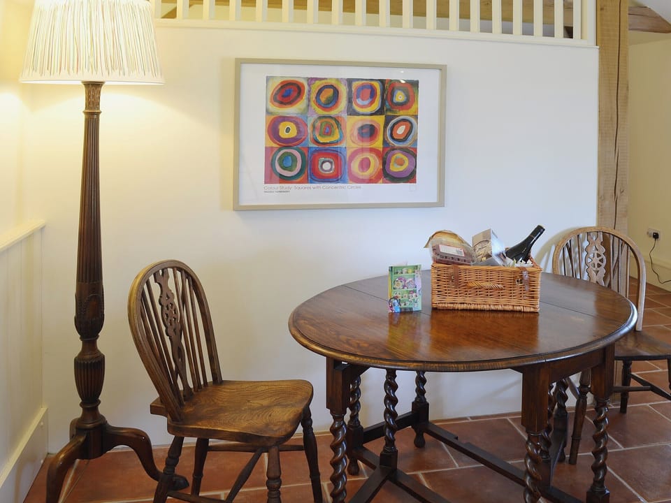 A cosy dining area for two | The Stables - Canterbury Cottages, Shatterling, near Canterbury 