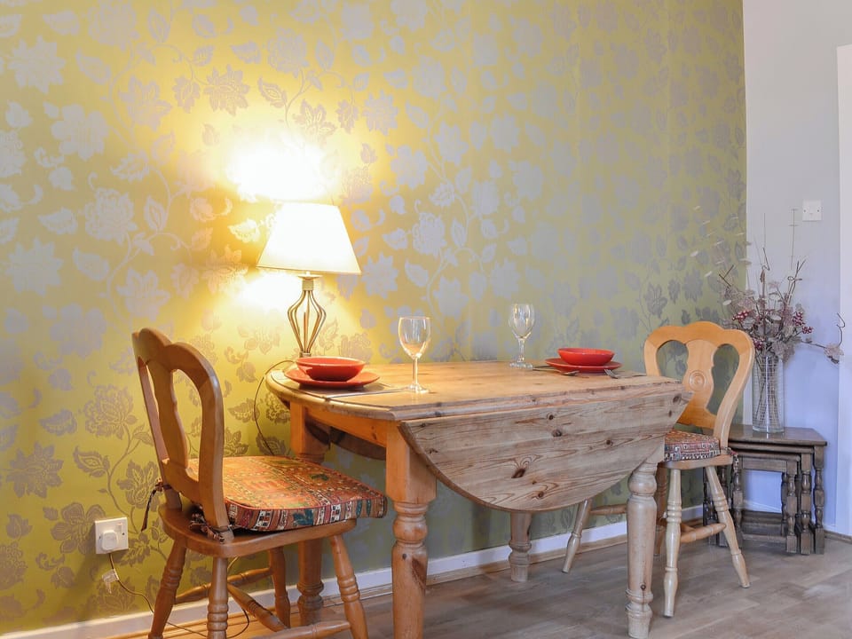 Compact dining area with gorgeous table and chairs | Craven Cottage, Skipton