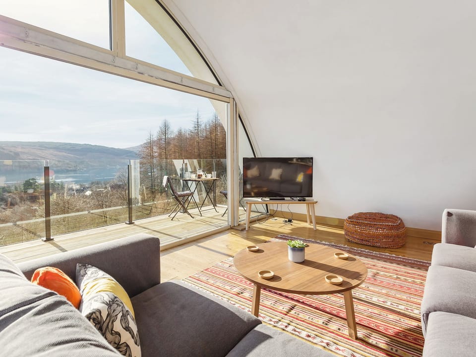 Magnificent views over Loch Sunart from the living area | Jill Strawbale House - Strawbale Collection, Strontian, near Fort William