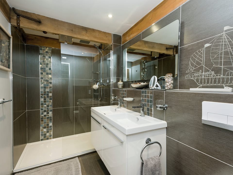 Shower room with large walk-in shower | The Cowshed, Horning, near Wroxham