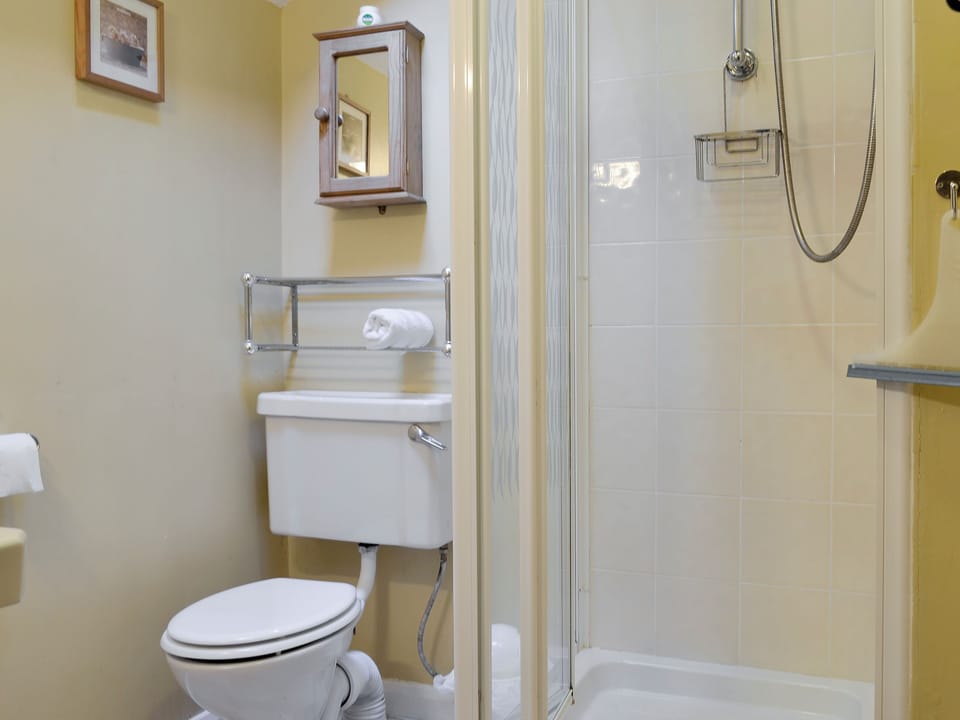 Shower room with walk-in shower cubicle | Tan y Bryn, Prenteg, near Porthmadog