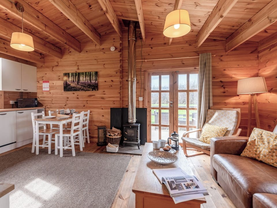 Open living space with French doors to the patio | Dukes Wood - Readyfields Farm, Caunton, near Newark