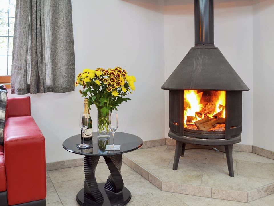 Cosy woodburner | Coombe Wood Coach House, Hawkinge, near Folkestone