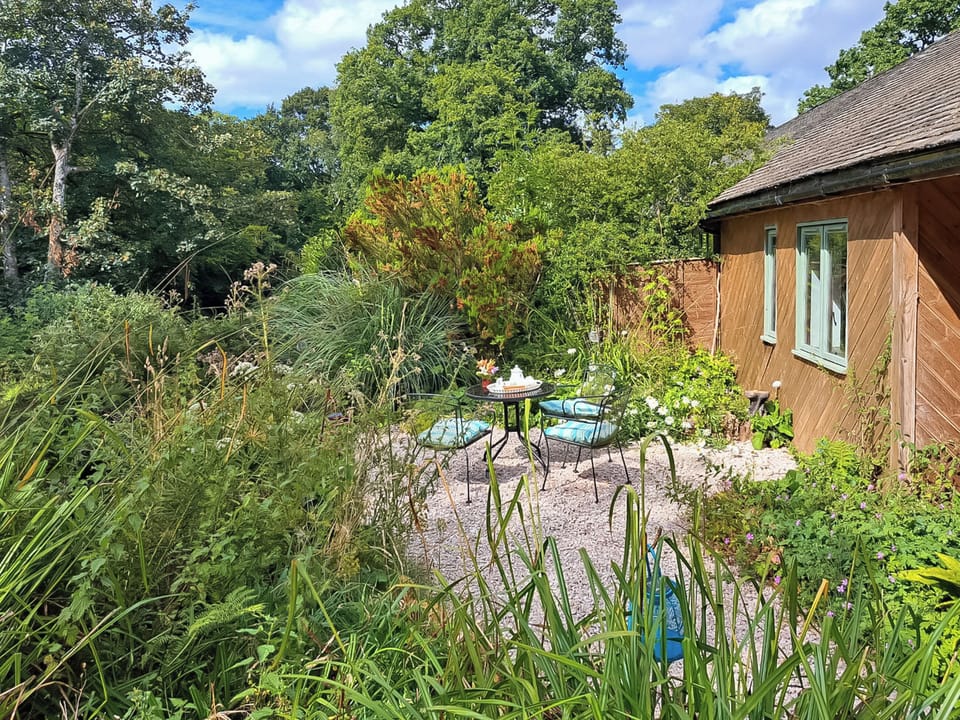 Sitting-out-area | Brook Lodge - Dartmoor Lodges, Doccombe, near Dunsford 