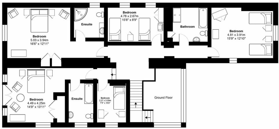 Floor plan of first floor | Polmear Barn, Tregoodwell, Camelford