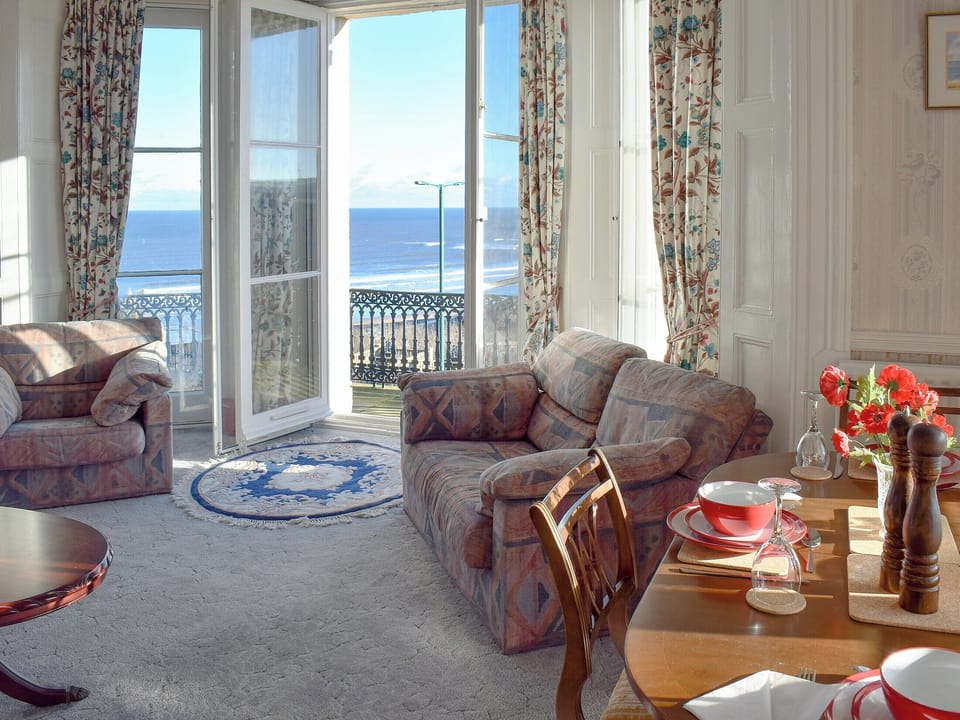 Delightful sea views from the dining area | Frank&rsquo;s View, Saltburn-by-the-Sea