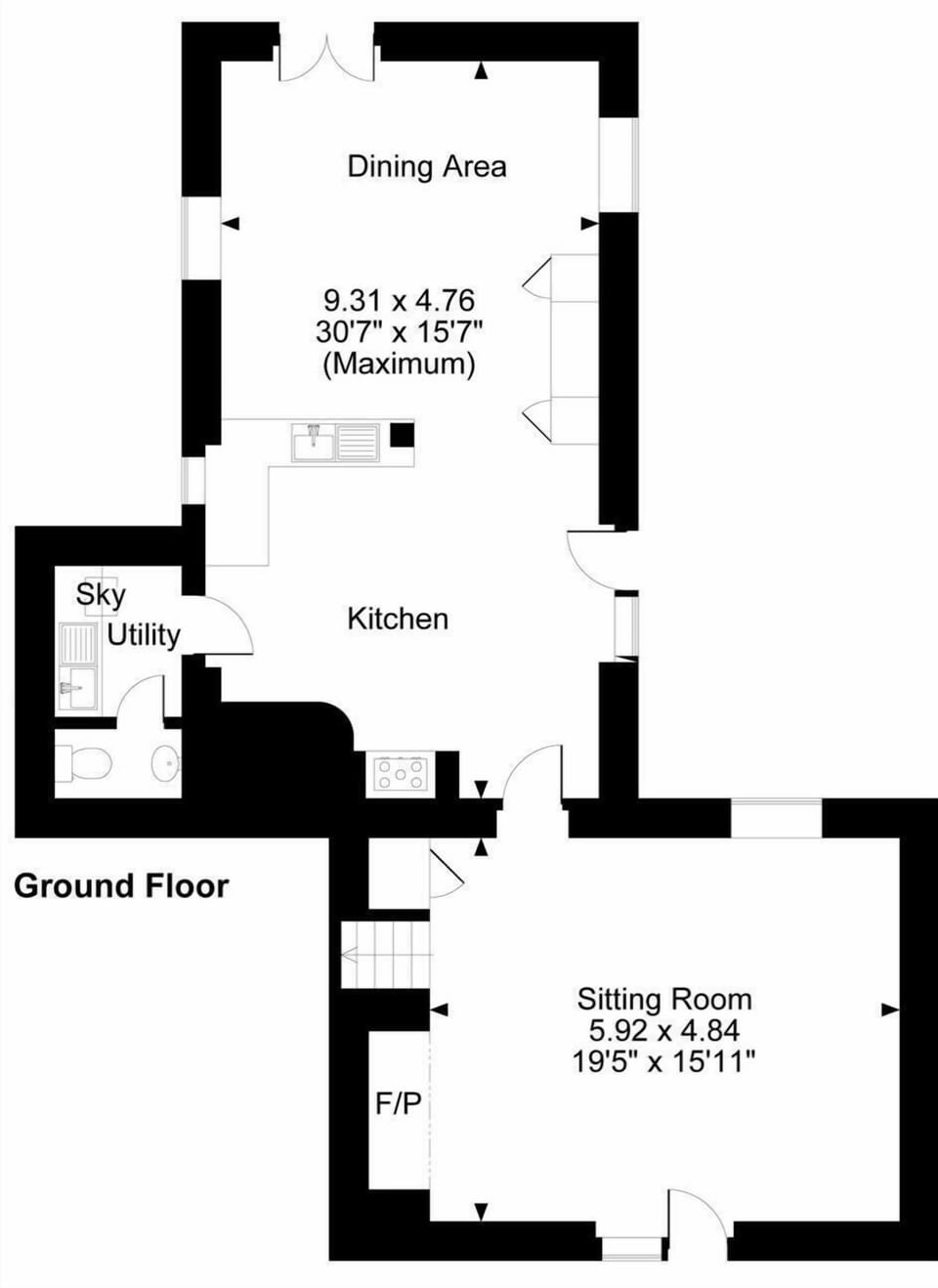 Plan of ground floor | The Farmhouse at Higher Westwater Farm, Axminster