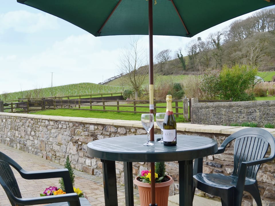 Patio | Maes Y Prior Holiday Barns - The Smithy, Carmarthen